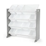 Humble Crew Kids Toy Storage Organizer With 12 Plastic Bins, Grey/white. Fixed Price $70.91.