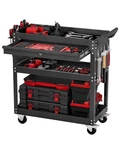 Vevor 4-TIER Tool Cart On Wheels 350 Lb Rolling Work With Drawer & Pegboard. Fixed Price $88.90.
