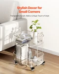 Vevor 2-TIER Acrylic Rolling Cart Table Clear Mobile Storage Desk With Swivel. Fixed Price $115.90.