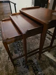 Mid-century Danish Modern Solid Walnut Nesting Tables Set Of 3. Fixed Price $295.00.
