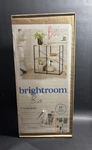 Brightroom 4-CUBE Shelf Black And Natural Steel Wood, Adjustable Feet. Fixed Price $21.00.