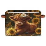 Highland Cow Storage Baskets With Handles Fabric Boxes Collapsible Nu.... Fixed Price $27.89.