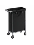 Songmics Laundry Basket W/ Wheels 90L Removable Liner Steel Frame Cream White. Fixed Price $47.03.