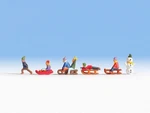 Scale Children In The (6) & Snowman By Noch Gauge Figures 36819. Fixed Price $25.68.