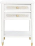 Elegant Ahab White/gold Accent Table With 2 Drawers & Shelf - Fully Assembled. Fixed Price $348.99.