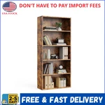 Gianna 5-TIER Bookshelf Rustic Brown 5-SHELF Adjustable Bookcase Home Office. Fixed Price $36.99.