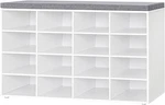 Shoe Storage Bench W/ Cushion 16-CUBBY Rack Adjustable Shelves. Fixed Price $145.81.