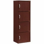 Hodedah 4 Shelf Door Bookcase In Mahogany. Fixed Price $107.60.