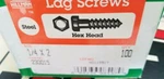 New Box Of 100, 1/4" 2" Hex Lag Screw Hillman Fasteners Brand. Fixed Price $20.00.