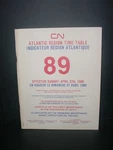 (EB108) Cn Employees Operating Time Table No. 89 Atlantic Region 1986. Fixed Price $10.82.