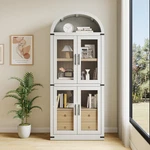 Garvee Arched Bookshelf With Doors And Drawers Display Storage Shelves Wooden. Fixed Price $366.48.