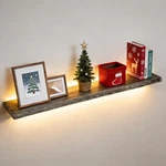 Fun Memories 48" Rustic Live-edge Elm Wood Floating Wall Shelf 9.3" Deep. Fixed Price $116.46.