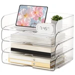 4-TIER Large-capacity Paper Organizer, Clear Stackable Desk & Acryl.... Fixed Price $30.34.