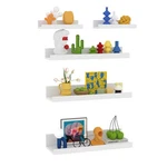 Lyeasw 16IN White Floating Wall Shelves Set Of 5 With Lip For Kitchen Bath. Fixed Price $17.84.