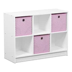 Furinno Basic Engineered Wood 3X2 Bookcase Storage W/bins White/pink. Fixed Price $82.94.
