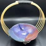 Vintage 1996 Studio Pottery Footed Bowl/basket Wicker Handle Signed Numbered. Fixed Price $49.99.