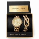 Kendall + Kylie Gold Watch & Bracelet Set Womens Rhinestone Gift Box. Fixed Price $30.00.
