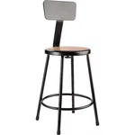 National Public Seating 6224B-10 Round Stool With Backrest, Height 24"BLACK. Fixed Price $102.50.