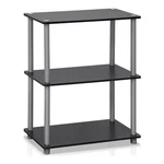 Furinno Turn-n-tube Wood 3-TIER Compact Shelf Display Rack Black/gray. Fixed Price $45.05.