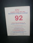 (EB107) Cn Employees Operating Time Table No. 92 Atlantic Region 1987. Fixed Price $10.82.