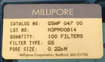 Sealed Millipore GSWP04700 Durapore Membrane Filters Type 0.22 Um Contents. Fixed Price $98.00.