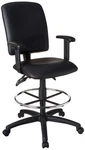 Boss Office Multi Function Leather Drafting Stool With Adjustable Arms. Fixed Price $239.99.