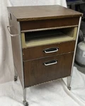 Vintage Mid-century Hill-rom Rolling Medical Cabinet Utility Cart Table. Fixed Price $349.99.