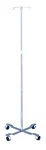 New Rolling 2-HOOK 4-LEG Chrome Plated Stand Wheeled Poles I.v. Cart. Fixed Price $38.00.