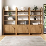 Iris 3-TIER Arched Bookshelf, Solid Wood Cabinet, Boho Style, Light Brown Finish. Fixed Price $1912.99.