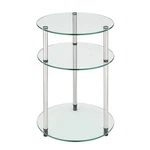 Convenience Concepts DESIGNS2GO Classic Glass 3-TIER Round End Table 15.75" -.... Fixed Price $65.50.