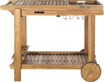 Safavieh Outdoor Orland Natural Wood Tea Trolley Cart For Entertaining. Fixed Price $300.99.