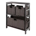 Winsome Leo 4-PIECE Solid Wood Storage Shelf W/ Baskets Espresso/chocolate. Fixed Price $171.88.