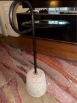 Italian Side Table In Mid-century Postmodern Style Sottsass Concrete & Steel.. Fixed Price $1125.00.