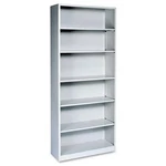 The Hon S82ABCQ Metal Bookcase 34.5" Light Gray 6 Shelves. Fixed Price $840.72.