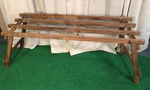 Antique Wood Wash Tub Stand Bench Rack Primitive Farmhouse Country Folds Up 60". Fixed Price $99.98.