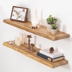 Floating Shelves For Wall, 36"X9.3" Rustic Solid Live-edge Elm Wood. Fixed Price $242.99.