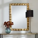 Haya 40" Forged Antique Gold Leaf Frame Wall Mirror Uttermost 09742. Fixed Price $439.20.