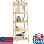 Vovala Bookshelf 5 Tier Ladder Bookcase Bamboo Frame Freestanding Tall Narrow. Fixed Price $109.71.