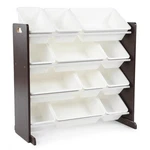 Humble Crew Kids Toy Storage Organizer With 12 Plastic Bins, Espresso/white. Fixed Price $88.94.