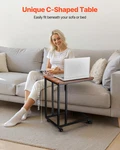 Vevor Table, Shaped Sofa Side With Metal Frame Rolling Casters, Portab. Fixed Price $45.90.