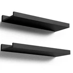 Floating Shelves Wall Mounted Set Of 2, Modern Black For Storage.... Fixed Price $26.29.