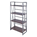 Winsome Isa 4-TIER Contemporary Wood Shelf Graphite And Walnut. Fixed Price $138.39.