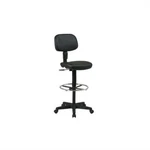 Sculptured Black Seat And Back Vinyl Drafting Chair. Fixed Price $175.99.
