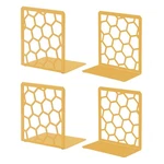 Geomod Geometric Honeycomb Gold Metal Bookends Decorative - 2 Pairs,. Fixed Price $31.18.