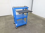 Uline H-4607 Mobile Workstation Computer Cart W/power Strip 26X20"X 29-42"H Blue. Fixed Price $74.99.