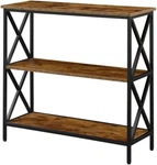 Tucson 3-TIER Bookcase In Barnwood And Black Stylish Storage Solution. Fixed Price $188.99.