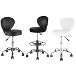 Black Drafting Chair Rolling Swivel Salon Seat Adjustable Height With Foot Rest. Fixed Price $67.99.