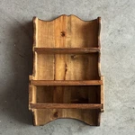 Wood Wall Mounted 3-TIER Shelf, Brown Medium Tone, Rectangle. Fixed Price $75.00.