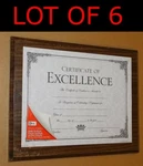 Lot Of 6 Dax Award Plaque, Wood/acrylic Frame, Fits Up 8-1/2" 11", Walnut. Fixed Price $59.00.