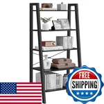 Vasagle Ladder 5-TIER Bookshelf Storage Rack Bookcase Steel Frame For. Fixed Price $120.67.